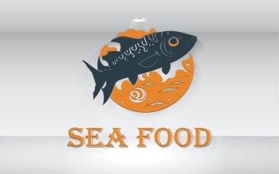 Archivo vectorial de plantilla de logotipo de mariscos