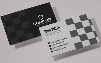 Black and White Simple Business Card Layout