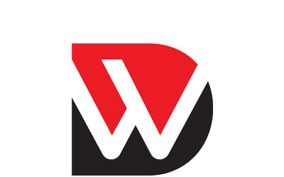 Bokstaven dw, wd abstrakt företag eller varumärke Logo Design