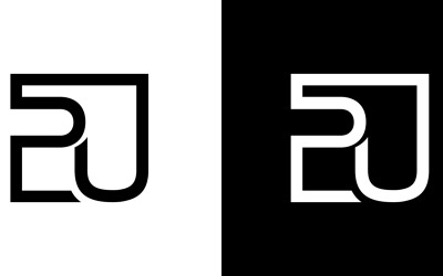 Lettera pu, su società astratta o marchio Logo Design