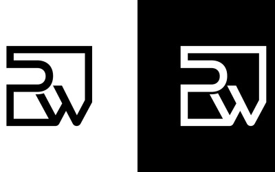 Lettera pw, wp società astratta o logo del marchio Design