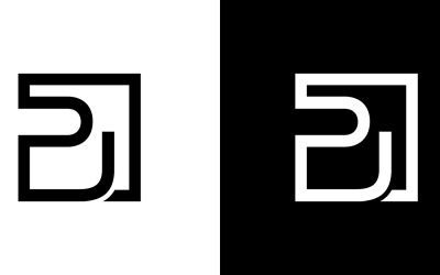 Litera pj, jp abstrakcyjny projekt logo firmy lub marki