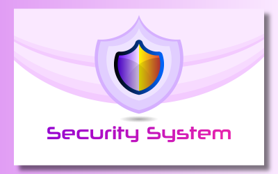 Logo systemu bezpieczeństwa z kolorową tarczą za darmo