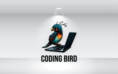 Arquivo vetorial de logotipo de pássaro de codificação