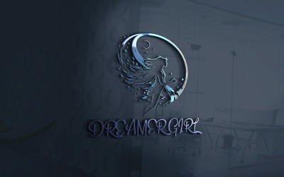 Dreamer Girl Logo Vektorový Soubor šablony