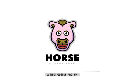 Horse mascot logo head cartoon design