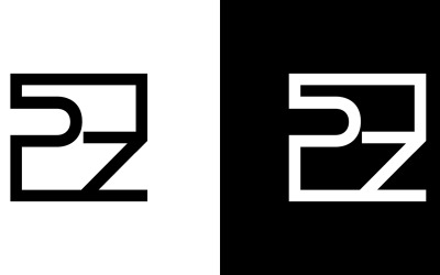 Letra pz, zp empresa abstracta o diseño de logotipo de marca