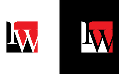 Litera iw, wi abstrakcyjny projekt logo firmy lub marki