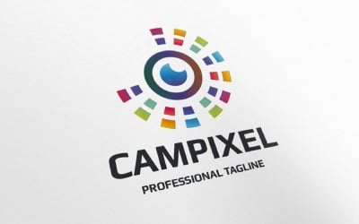 Logotipo do fotógrafo Pixel Pro da câmera