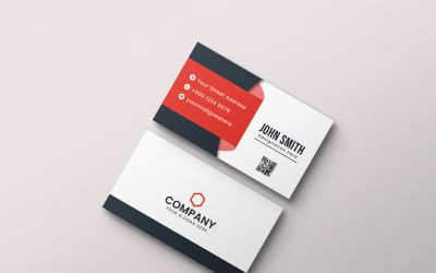 Modèle de carte de visite moderne rouge et blanc