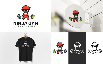 Modèle de conception de logo de gymnase Ninja