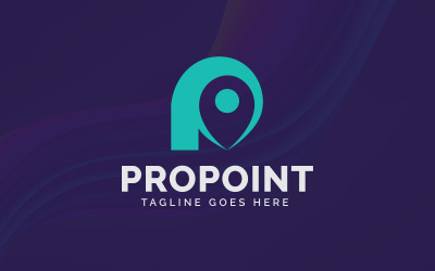 Modello di progettazione del logo del perno con punto lettera P