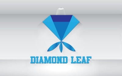 Modelo de arquivo vetorial de logotipo de folha de diamante