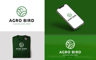 Modernes Agro Bird Bio-Bauernhof-Logo-Design
