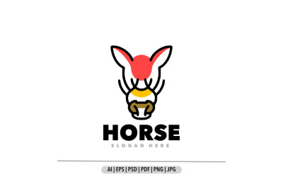 Paard lijn symbool logo ontwerp illustratie