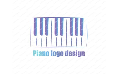 Piyano logosu tasarım şablonu