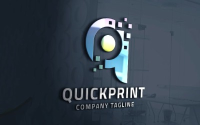 Quick Print Letter Q och P Pro Logotyp