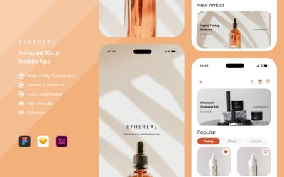 Ethereal - Applications mobiles de la boutique de soins de la peau