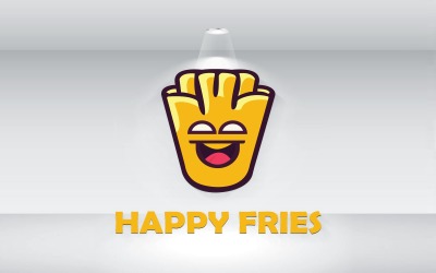 Happy Fries Box Фаст-Фуд Логотип Шаблон Векторного Файла
