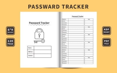 Layout und Innendesign für Passwort-Tracker-Tagebücher zu verkaufen