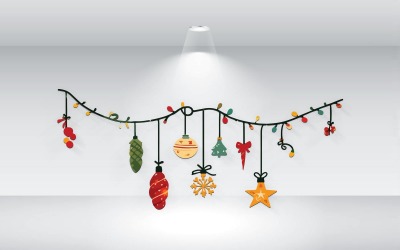 Lumières du modèle d&amp;#39;illustration vectorielle de Noël