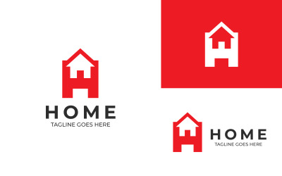 Modèle de conception de logo maison lettre H