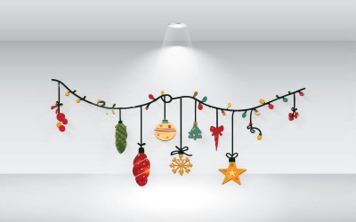 Modelo de ilustração vetorial de luzes de Natal