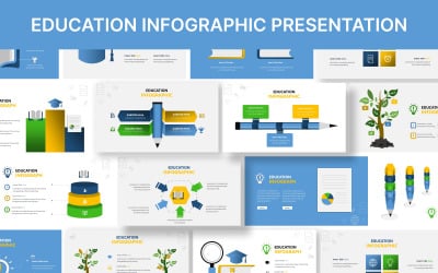 Oktatási infografika Powerpoint bemutatósablon