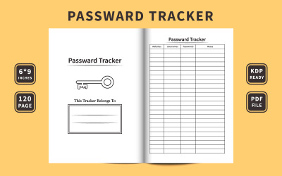 Password log book template design for websites