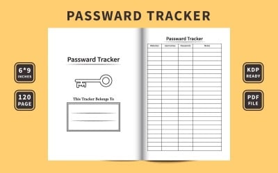 Password log book template design vector for websites and Business