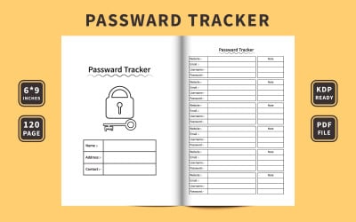 Password tracker diary layout and interior design
