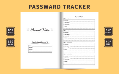 Website-Passwort und Informations-Tracker-Logbuch-Innenvektor
