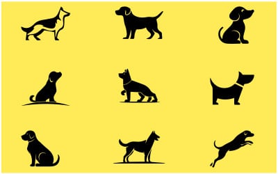 Dog vector element set and icon