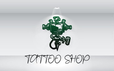 Dövme Dükkanı Logo Şablonu Döner Makine