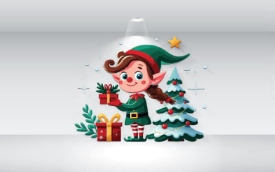 Elf Of Christmas Illustration Vector