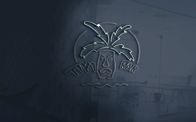 Tiki Bar nattliv logotyp vektor fil