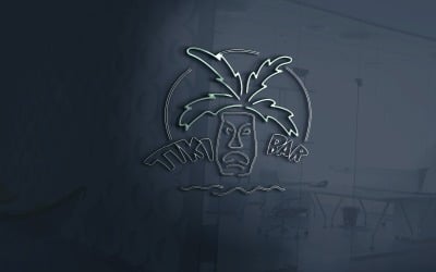 Tiki Bar Noční život Logo Vektorový Soubor
