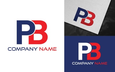 Design elegante de modelo de logotipo de carta PB