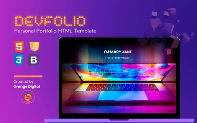 DevFolio - HTML-mall för personlig portfölj 🚀