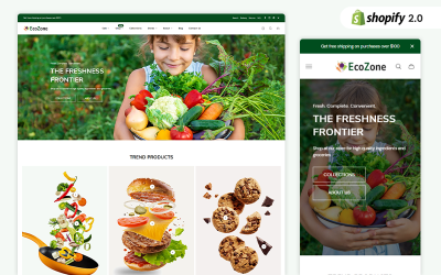 EcoZone - продуктовий магазин, магазин органічних продуктів. Тема Shopify