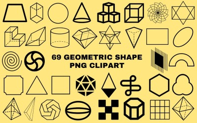 69 геометричних фігур PNG кліпарт
