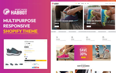 Habbot – divatos sport- és lábbelicipőbolt Többcélú Shopify 2.0 reszponzív téma