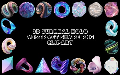 3D Surrealista Holo Forma abstracta PNG Clipart