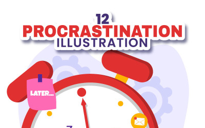 12 Ilustração vetorial de procrastinação