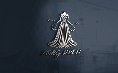 Lange jurk elegante Logo Vector-bestand