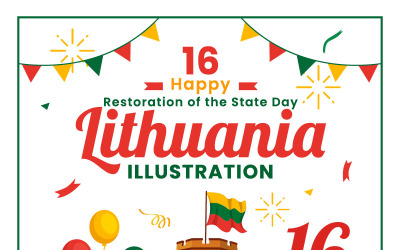 16 Lithuania Restoration of the State Day Illustration
