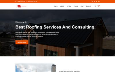 Modelo HTML para reparo de telhado nos EUA