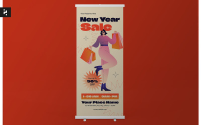 New Year Sale Roll Up Banner