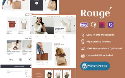 Rouge - Bolsas de couro da moda luxuosa - Tema responsivo WooCommerce