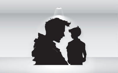 Archivo Vectorial De Idea De Diseño De Tatuaje De Silueta De Padre E Hijo